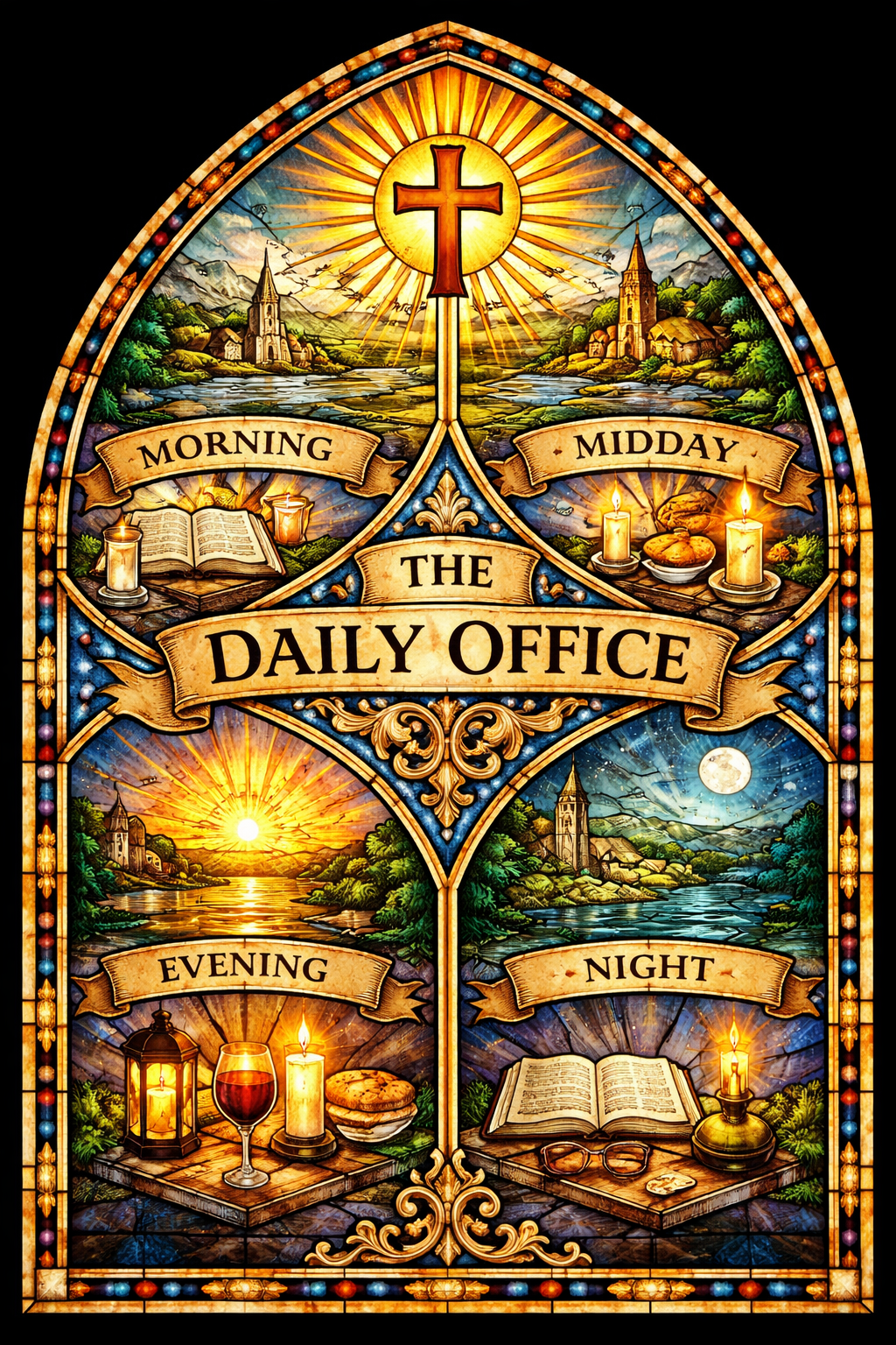 The Daily Office stained glass artwork