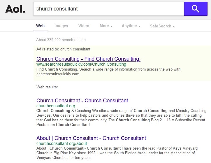 Church Consulant Website AOL