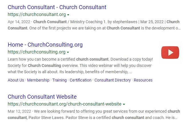 Church Consultant Website Bing